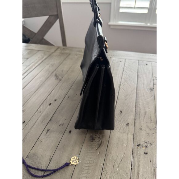 Tory Burch Large Block T Satchel Bag Black Leather - Picture 9 of 14